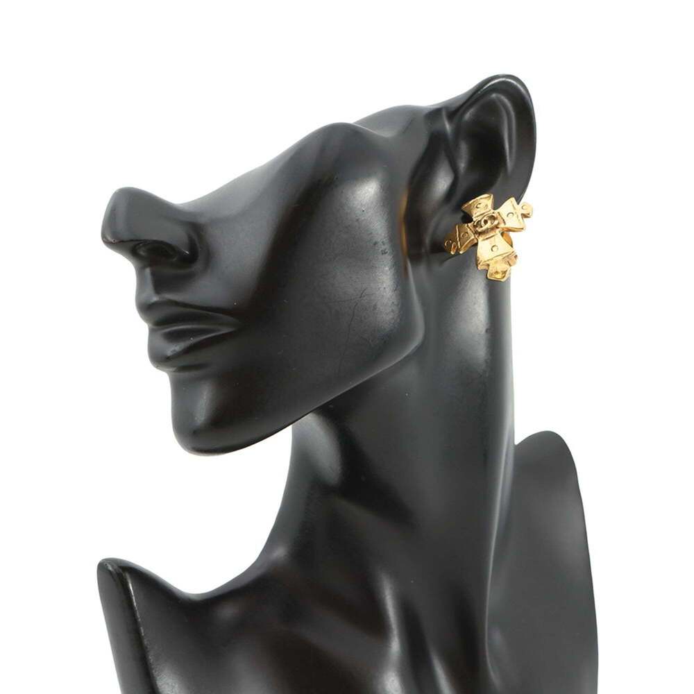 CHANEL Gold Logo Earrings - Picture 4 of 9